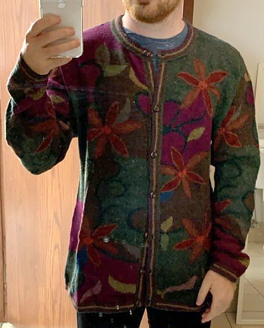 Patterned Alpaca Cardigan