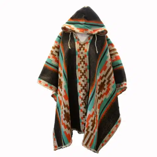 100% Wool Hooded Poncho