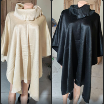 Acrylic Turtleneck Poncho