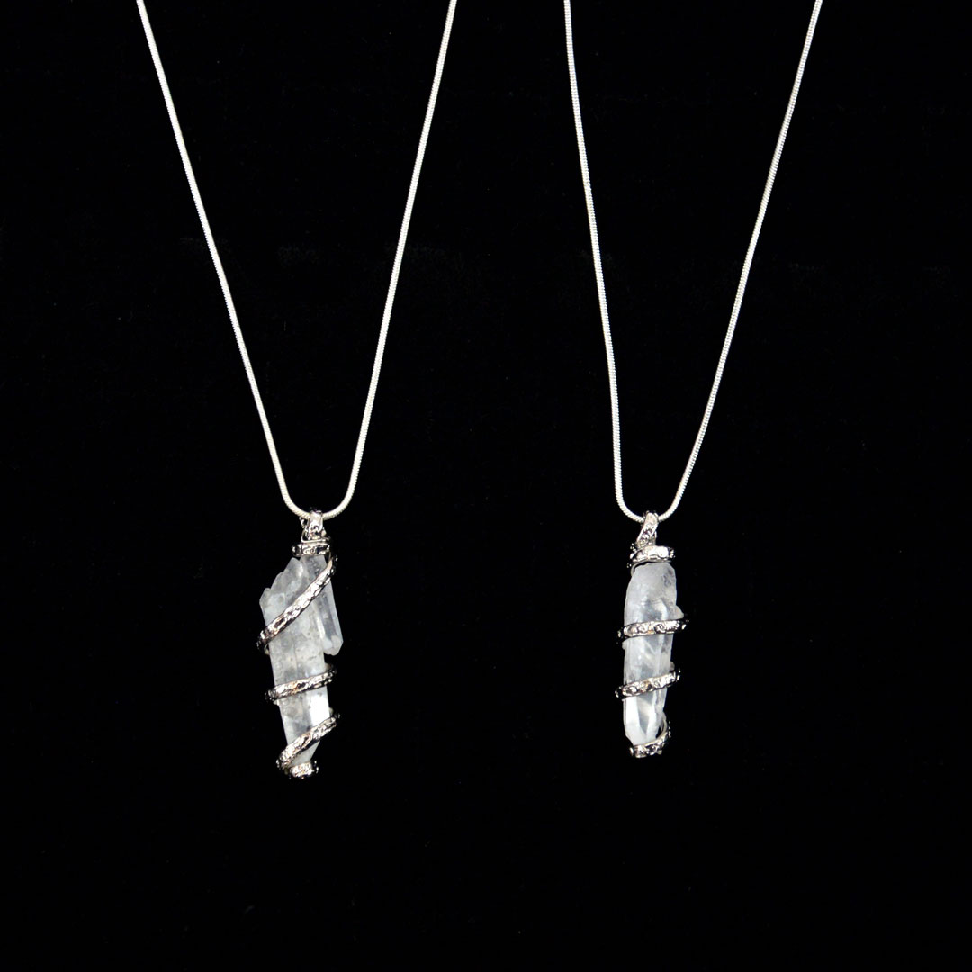 Wrapped Quartz Necklace Bundle of 2