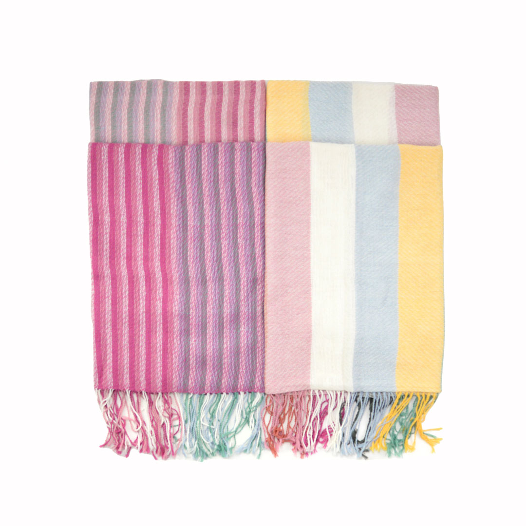 100% Pima Cotton Hand-Loomed Shawl (Bundle of 4)
