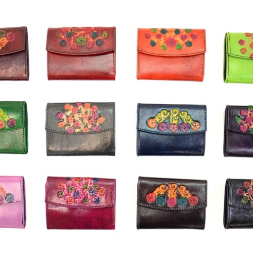 Stamped Leather Wallet small