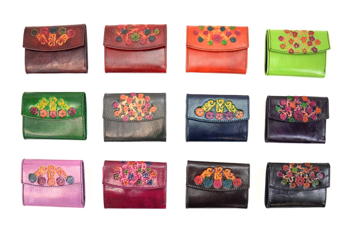 Stamped Leather Wallet small