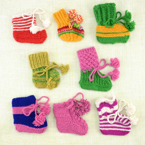 Hand-knitted Baby Booties (Bundle of 8 Pairs)