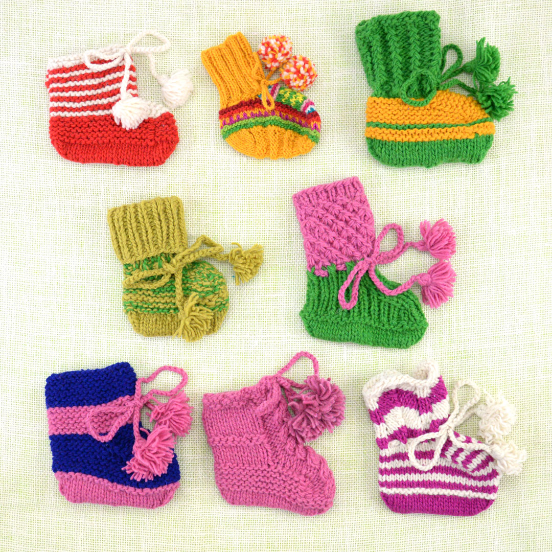 Hand-knitted Baby Booties (Bundle of 8 Pairs)