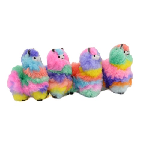 Alpaca Fur Plush 7" Llama Rainbow