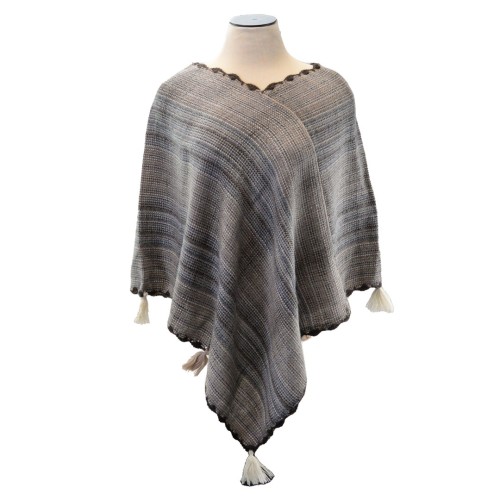 100% Up-Cycled Alpaca Poncho